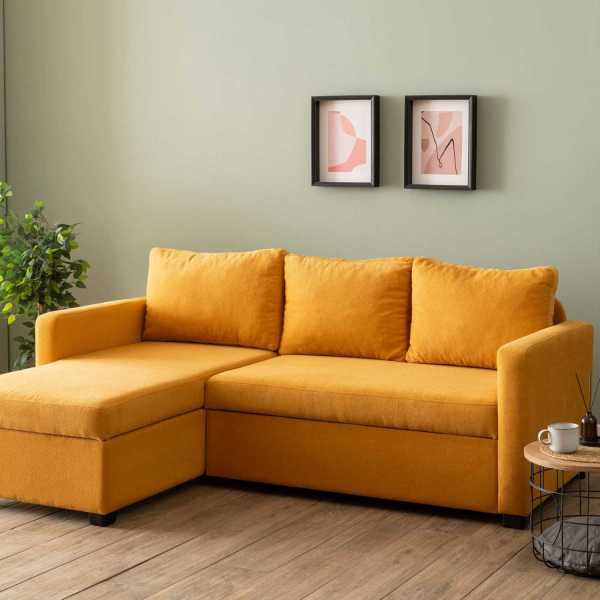 Canapé d'angle convertible avec rangement Kado - HANAH HOME