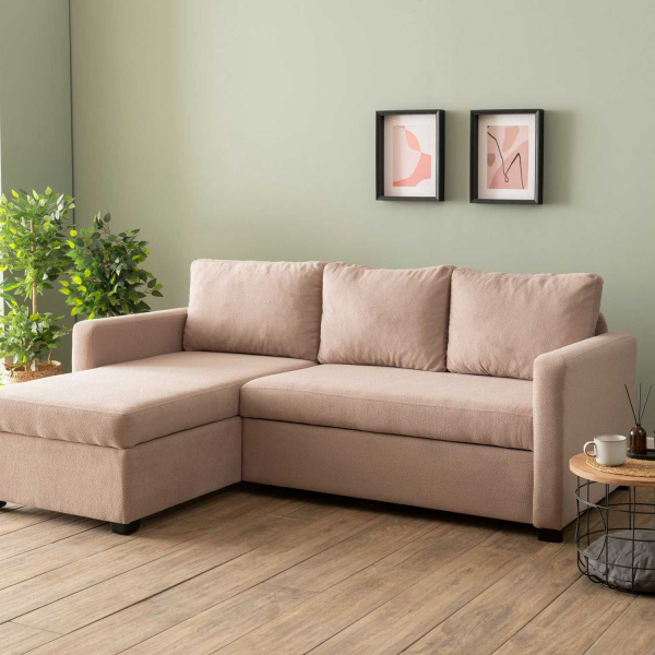 Canapé d'angle convertible avec rangement Kado - HANAH HOME