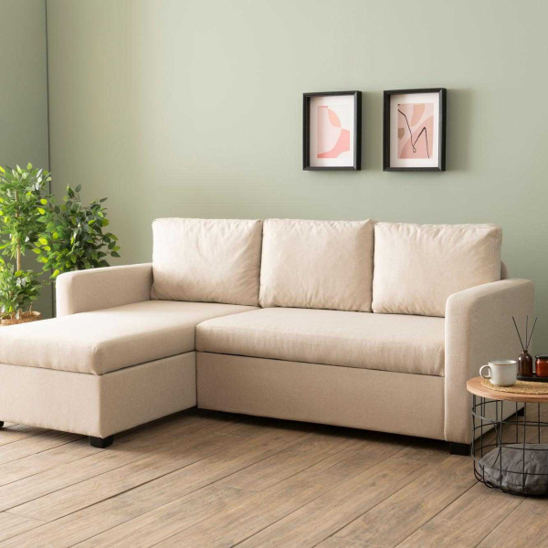 Canapé d'angle convertible avec rangement Kado - HANAH HOME