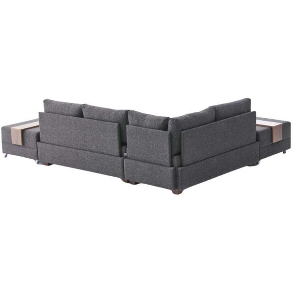 Canapé d'angle convertible en tissu anthracite Fly - 5