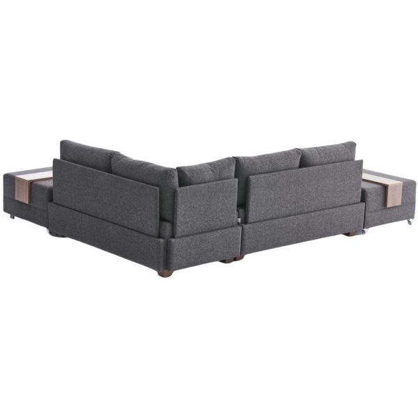 Canapé d'angle convertible en tissu anthracite Fly - 659