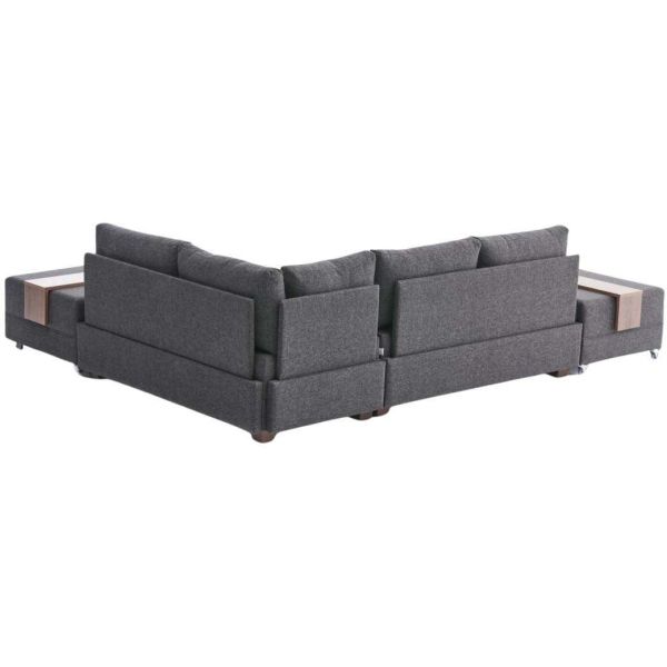 Canapé d'angle convertible en tissu anthracite Fly - 849