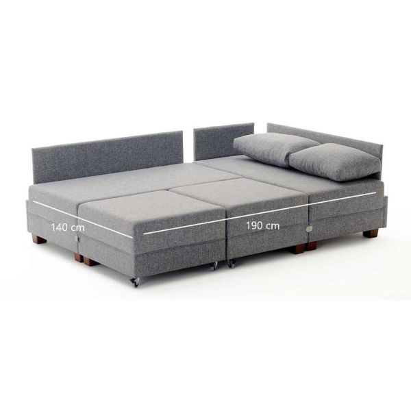 Canapé d'angle convertible en tissu beige Fly - 849