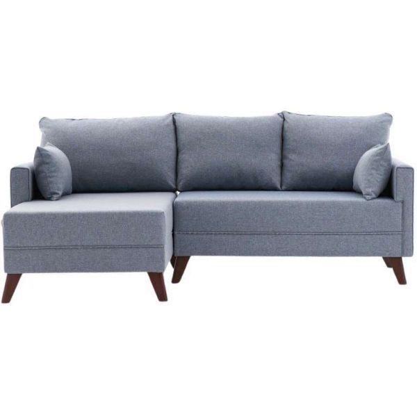 Canapé d'angle convertible en tissu bleu Bella - 559