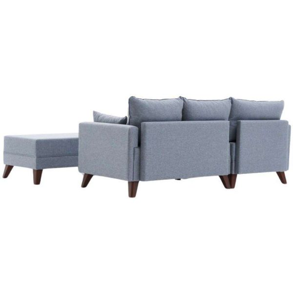 Canapé d'angle convertible en tissu bleu Bella - 5