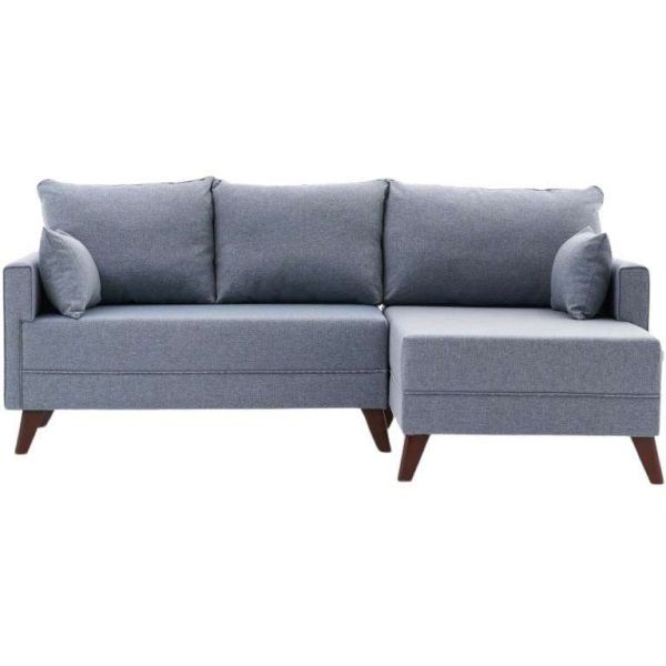 Canapé d'angle convertible en tissu bleu Bella - 699