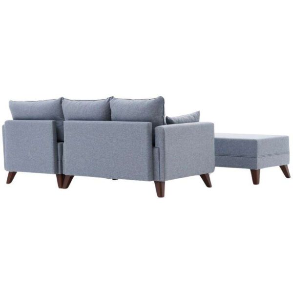 Canapé d'angle convertible en tissu bleu Bella - 6