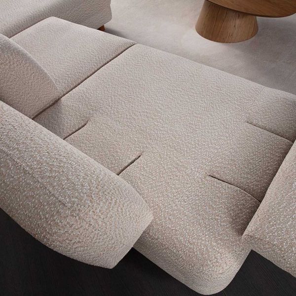 Canapé d'angle en crème tissu Nice L - 6