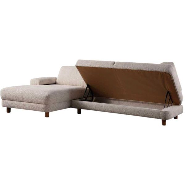 Canapé d'angle en crème tissu Nice L - 5