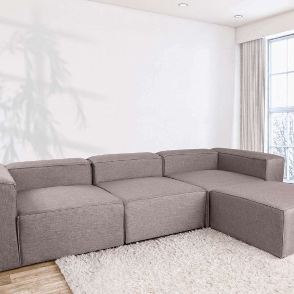 Canapé d'angle en tissu Mode Soft - HANAH HOME