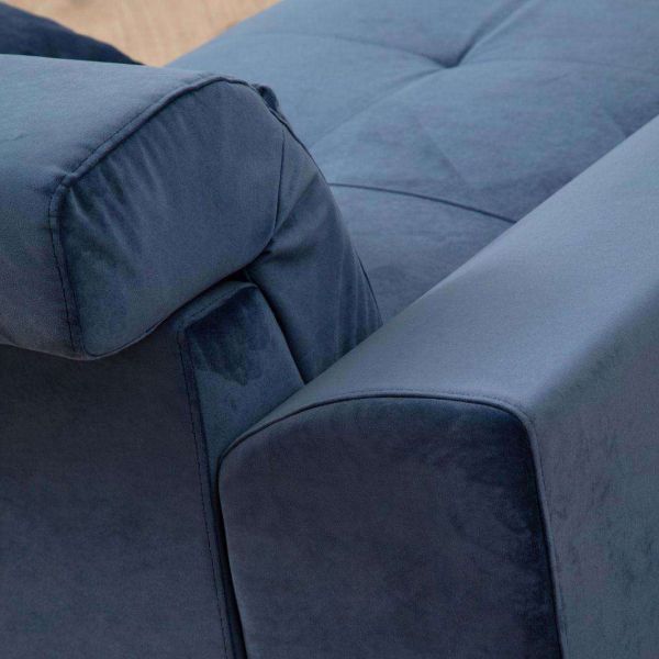 Canapé d'angle en tissu bleu Frido - 5
