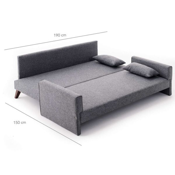 Canapé convertible 3 places en tissu Bella - 489
