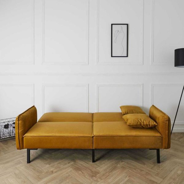Canapé convertible en velours Giulia - THE HOME DECO FACTORY
