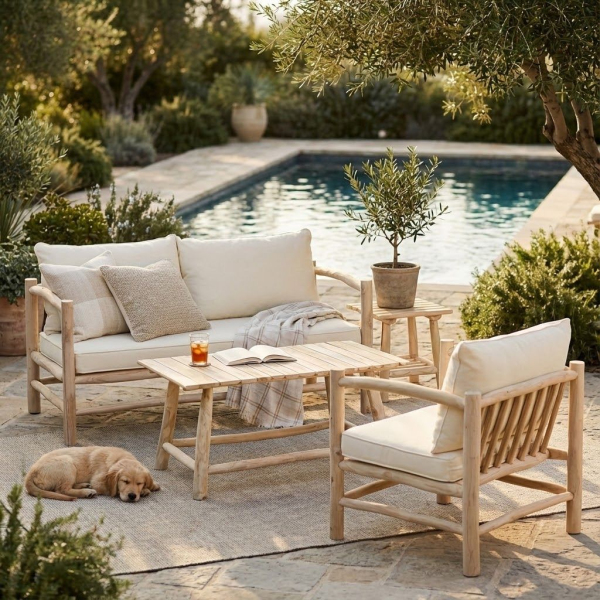 Canapé design en teck 2 places Arthur - 859