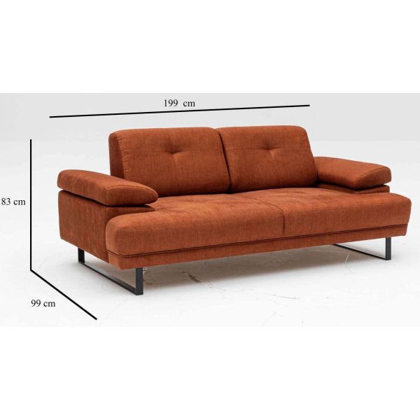 Canapé moderne en tissu orange Mustang - ASI-0563