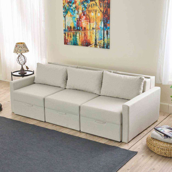 Canapé 3 places convertible avec coffre Saros - HANAH HOME