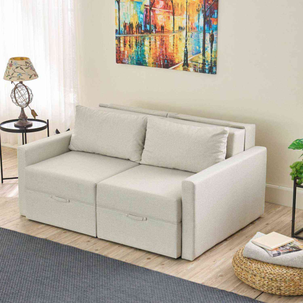 Canapé 2 places convertible avec coffre Saros - HANAH HOME