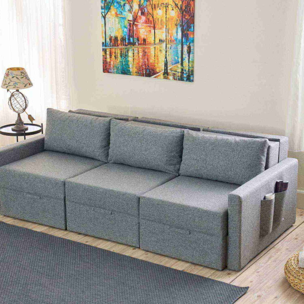 Canapé 3 places convertible avec coffre Saros - HANAH HOME