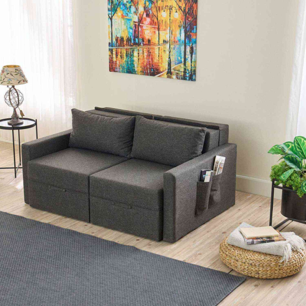 Canapé 2 places convertible avec coffre Saros - HANAH HOME