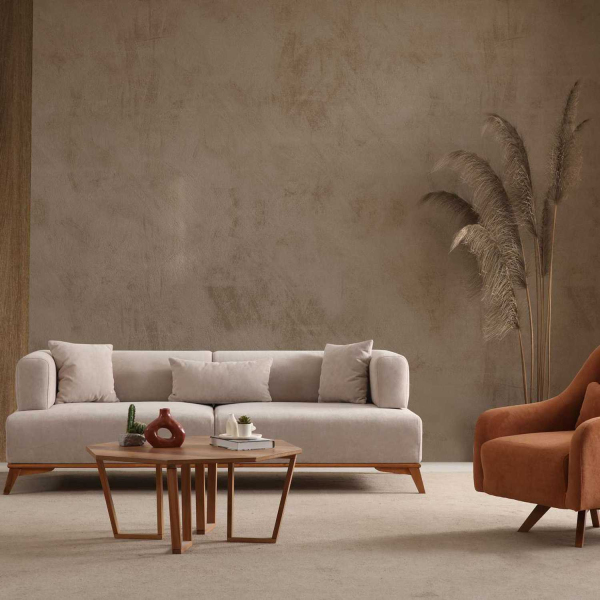 Canapé 3 places en polyester Hera - HANAH HOME