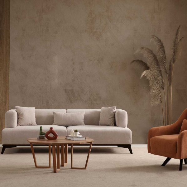 Canapé 3 places en polyester Hera - HANAH HOME