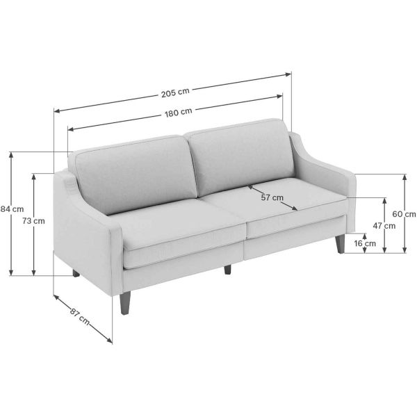 Canapé 3 places en tissu Robin - ASI-2565
