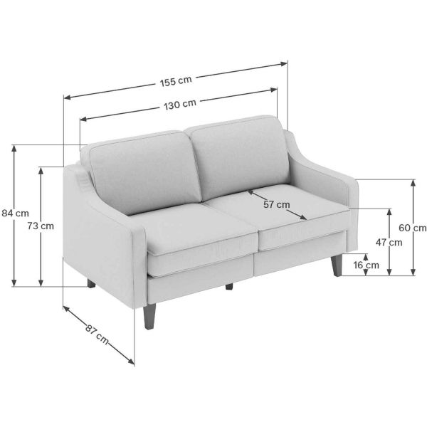 Canapé 2 places en tissu Robin - ASI-2524