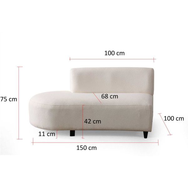 Canapé en tissu crème Pars - 1119