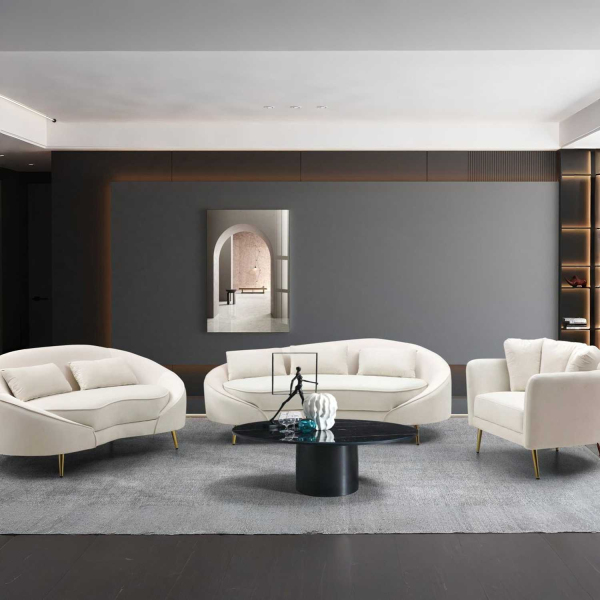 Canapé en tissu 3 places Oslo 185 x 84 x 68 cm - MAURO FERRETTI