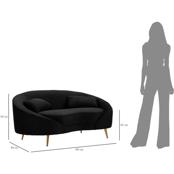 Canapé en tissu 2 places Oslo 148 x 84 x 68 cm - MAU-0833
