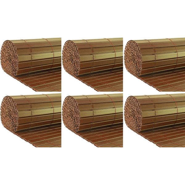 Canisse en PVC effet noyer double face qualité + (Lot de 6)
