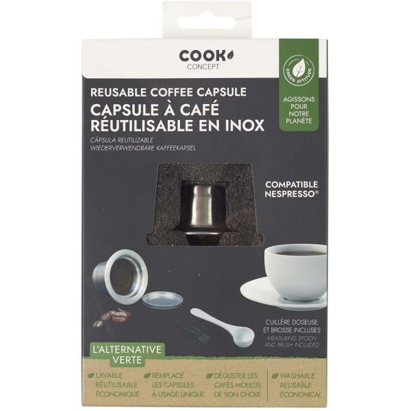 ÉCOCAPS Capsule réutilisable Nespresso® en inox - 1 / Nespresso Classique