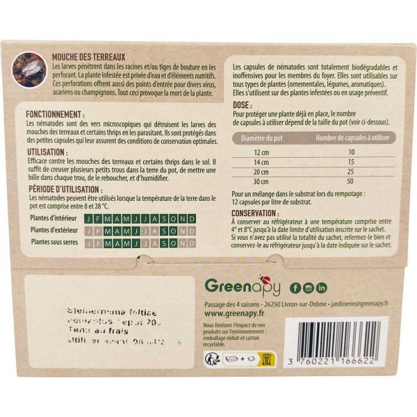 Capsules de nématodes anti mouches des terreaux - BII-0100