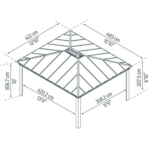 Carport en aluminium et polycarbonate Colorado - PAA-0430