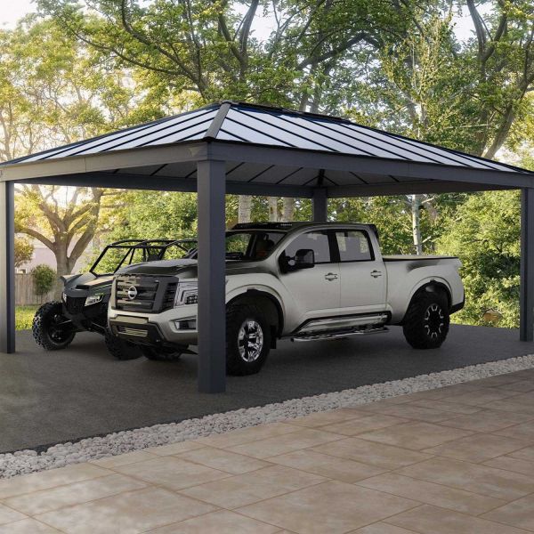 Carport en aluminium et polycarbonate Colorado double - Canopia by Palram