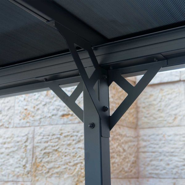 Carport en aluminium et polycarbonate bronze Palma - 5