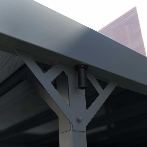 Carport en aluminium et polycarbonate bronze Palma - 6