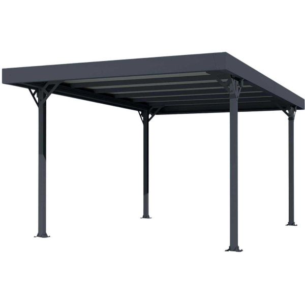 Carport en aluminium et polycarbonate bronze Palma