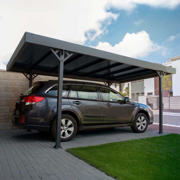 Carport en aluminium et polycarbonate bronze Palma - Canopia by Palram