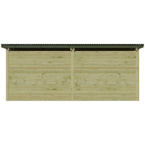 Carport double 600 x 670 cm avec abri Milan - 7