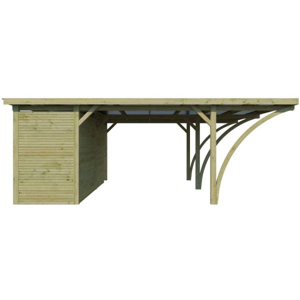 Carport double 600 x 670 cm avec abri Milan - 5