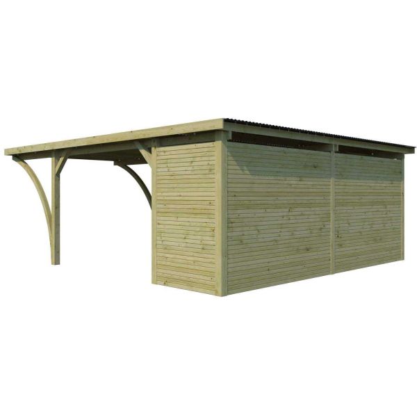 Carport double 600 x 670 cm avec abri Milan - 6