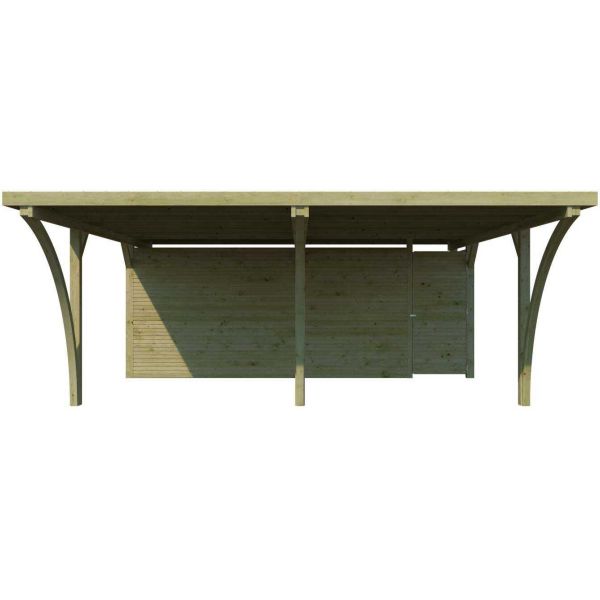 Carport double 600 x 670 cm avec abri Milan - GAS-0329