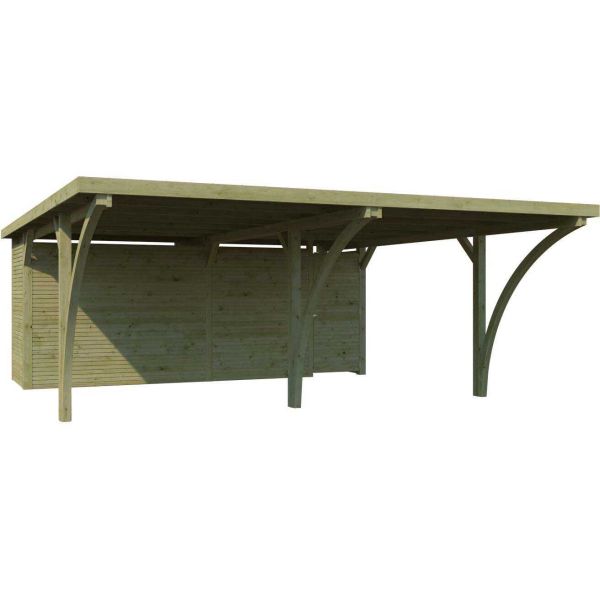 Carport double 600 x 670 cm avec abri Milan