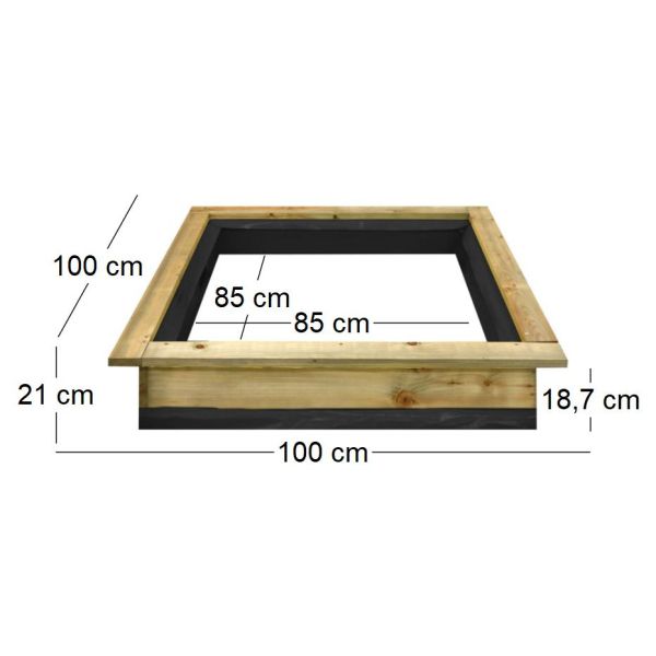Carré potager anti limaces en pin - BUR-0397