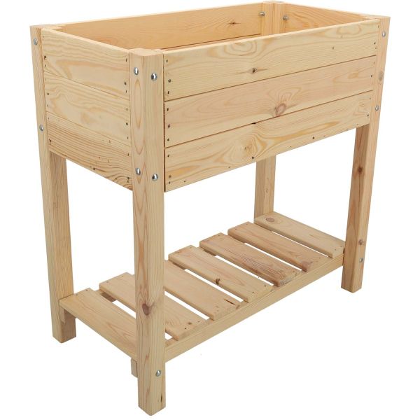 Carré potager en pin naturel sur pieds - 59,90