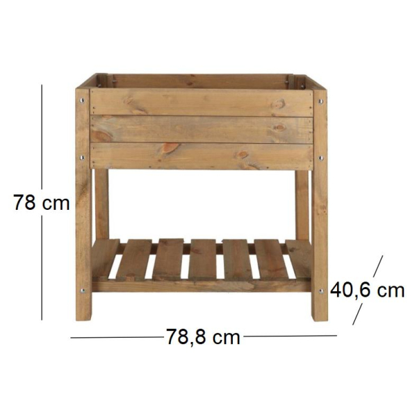 Carré potager en pin teinté sur pieds - 59,90