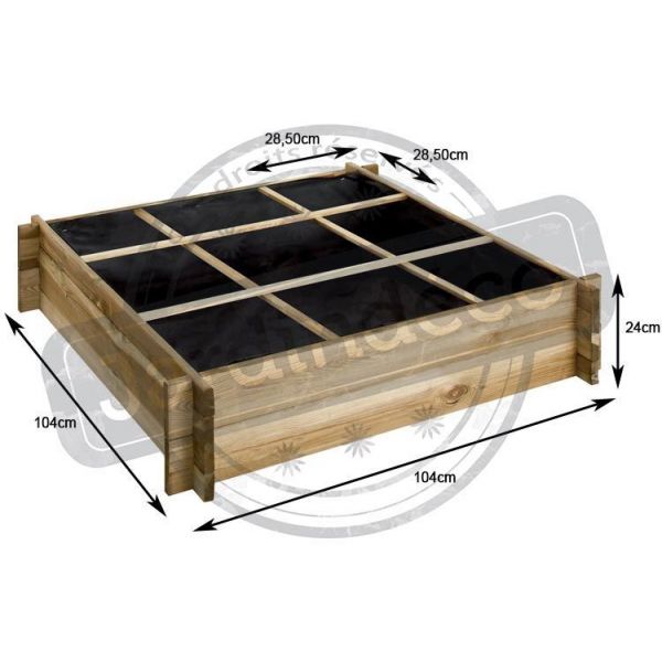 Carré potager à poser 9 cases Cardon - BUR-0212