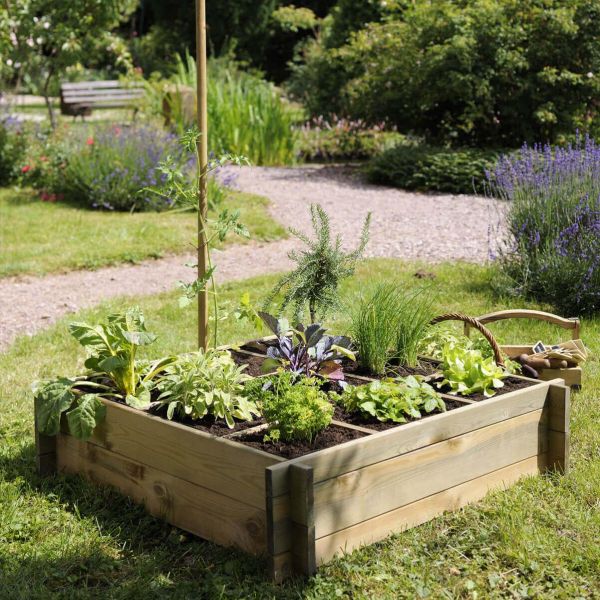 Carré potager à poser 9 cases Cardon - JARDIPOLYS