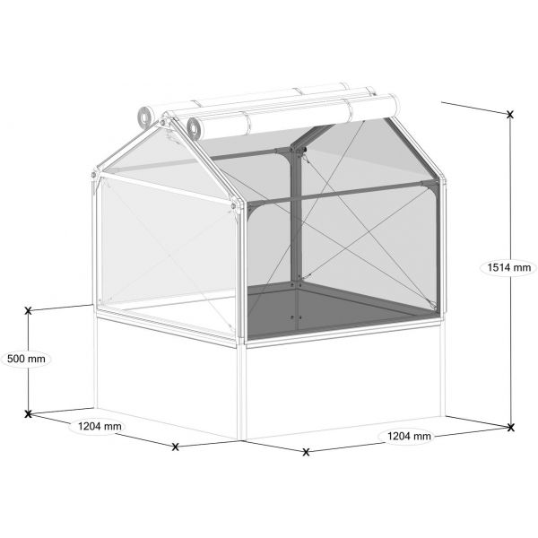 Carré potager avec serre Basic air - GRO-0106